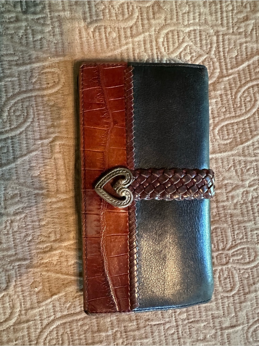 Brighton Leather Wallet - Black and Brown